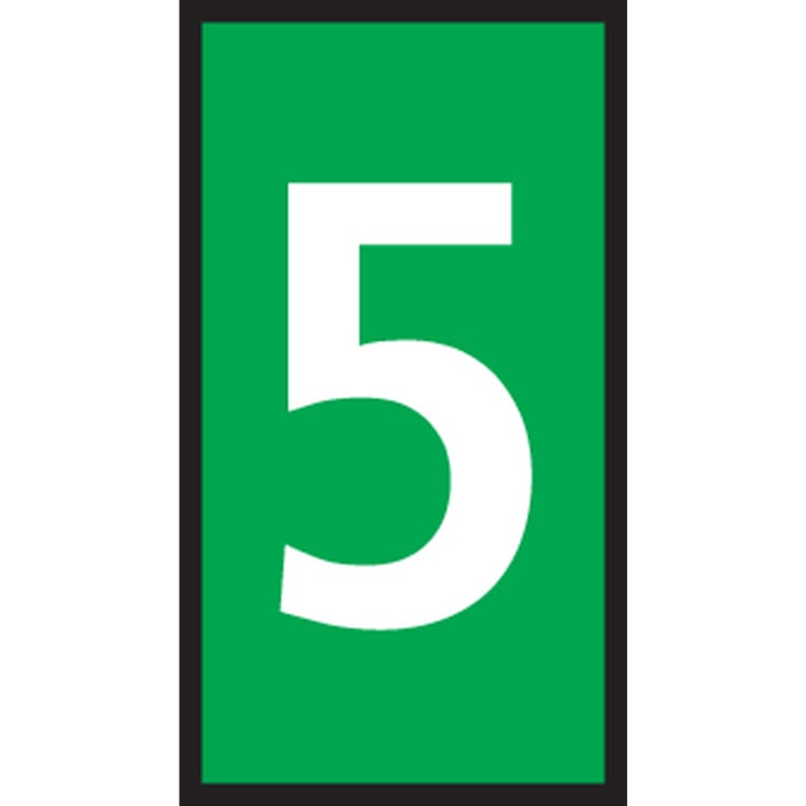 5 stk Ledningsmærke (5) grøn WIC1 til 0,5-1,5 mm² ledning (200 stk)