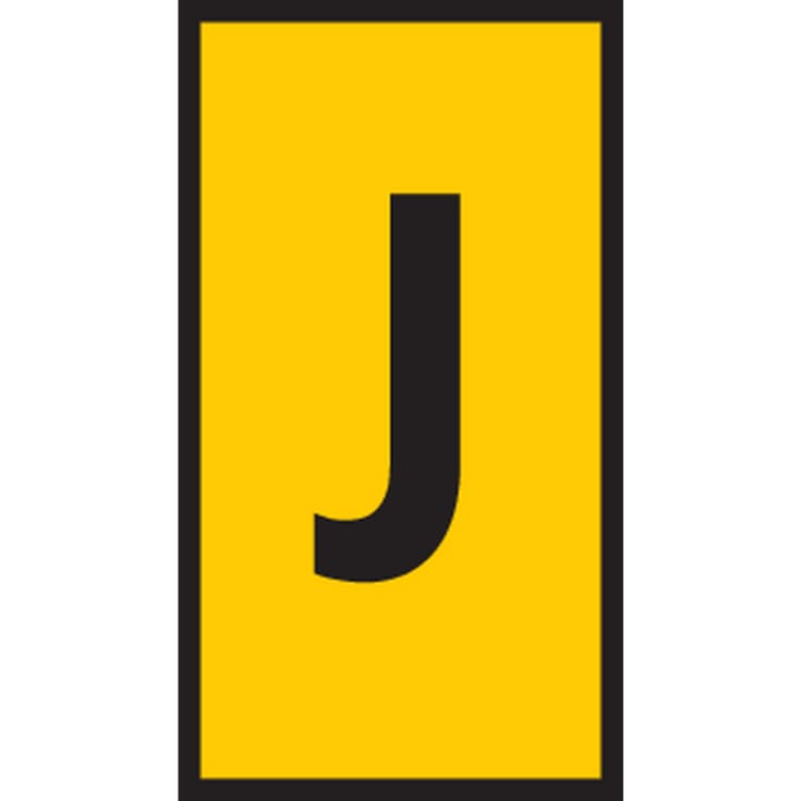 5 stk Ledningsmærke (J) gul WIC2 til 1,5-2,5 mm² ledning (200 stk)