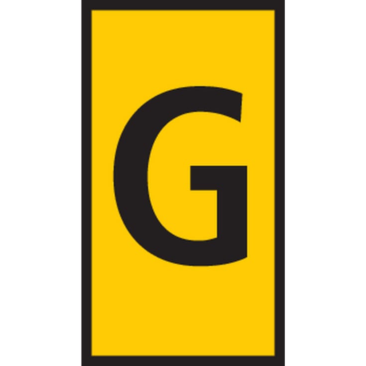 5 stk Ledningsmærke (G) gul WIC3 til 4,0-6,0 mm² ledning (100 stk)