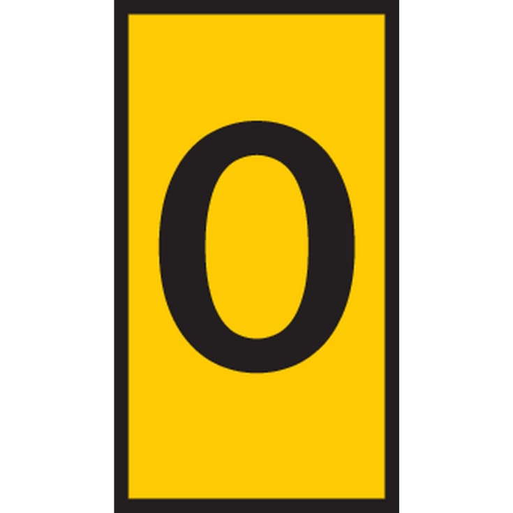 5 stk Ledningsmærke (O) gul WIC3 til 4,0-6,0 mm² ledning (100 stk)