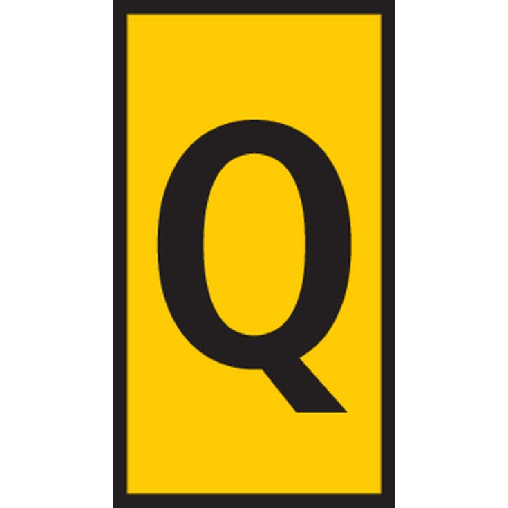 5 stk Ledningsmærke (Q) gul WIC3 til 4,0-6,0 mm² ledning (100 stk)