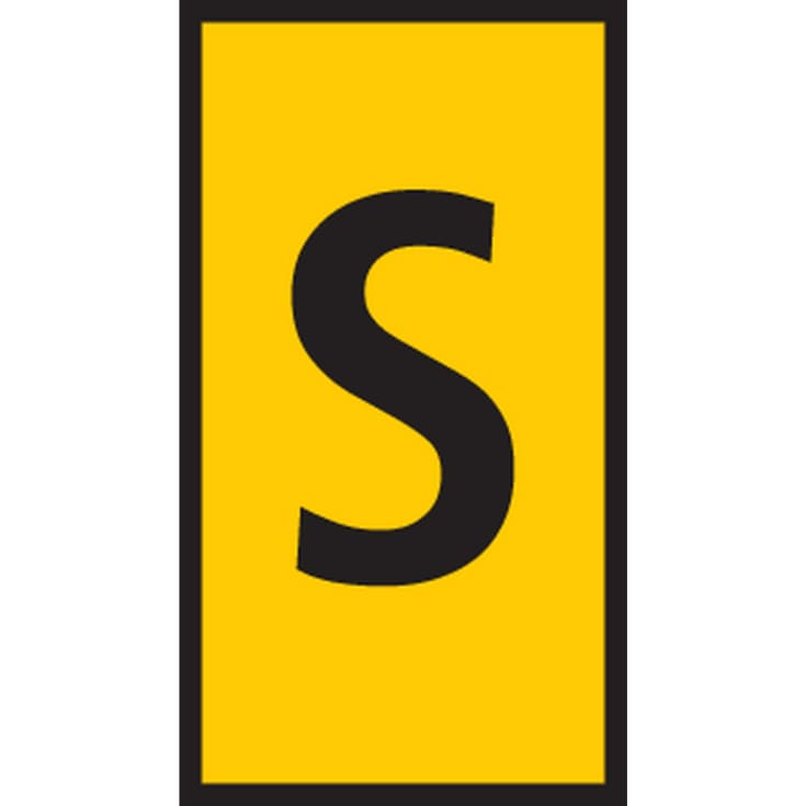 5 stk Ledningsmærke (S) gul WIC3 til 4,0-6,0 mm² ledning (100 stk)