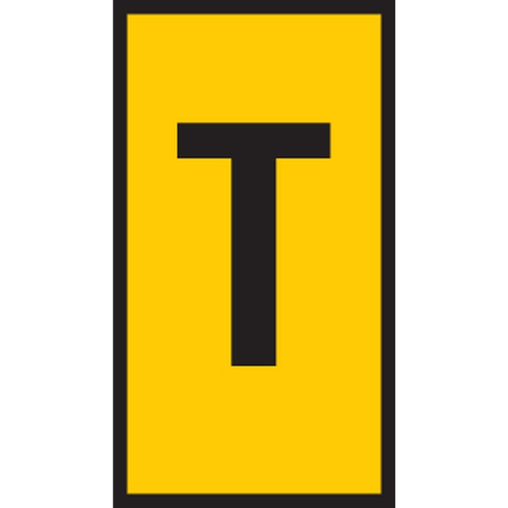 5 stk Ledningsmærke (T) gul WIC3 til 4,0-6,0 mm² ledning (100 stk)