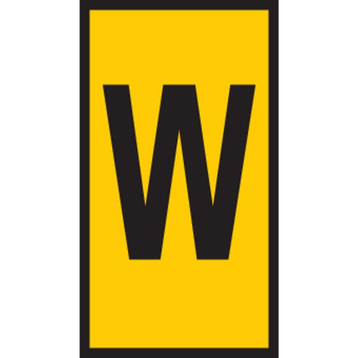 5 stk Ledningsmærke (W) gul WIC3 til 4,0-6,0 mm² ledning (100 stk)