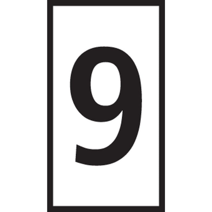 5 stk Ledningsmærke (9) hvid WIC3 til 4,0-6,0 mm² ledning (100 stk)