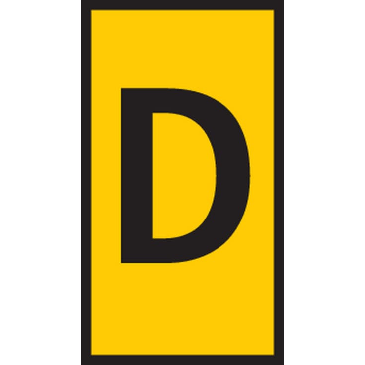 5 stk Ledningsmærke (D) gul WIC2 til 1,5-2,5 mm² ledning (200 stk)