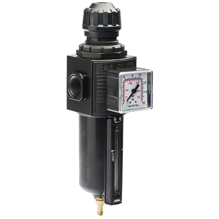 Flair vannutskiller med reduksjonsventil og trykkmåler, 3/8&quot;-1/2&quot;