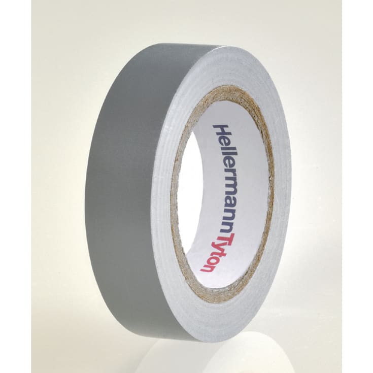 10 st Hela Vinyltejp, PVC-isoleringstejp 15 mm X 10 m, grå