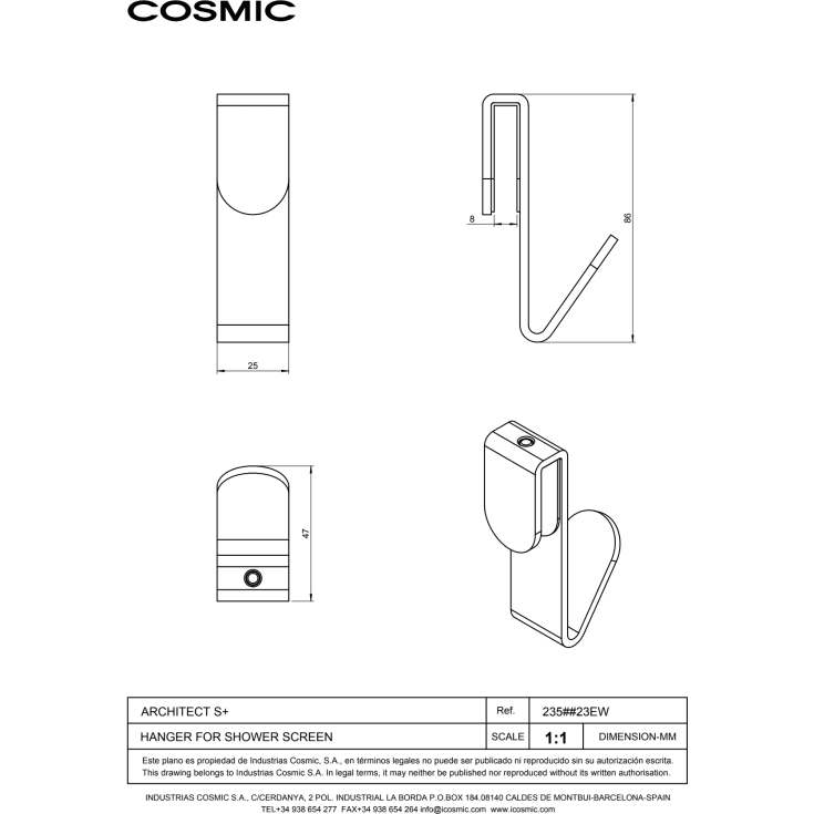 Cosmic Architect S+ handdukskrok, 2 st, krom