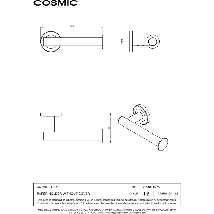 Cosmic Architect S+ dorullholder, krom