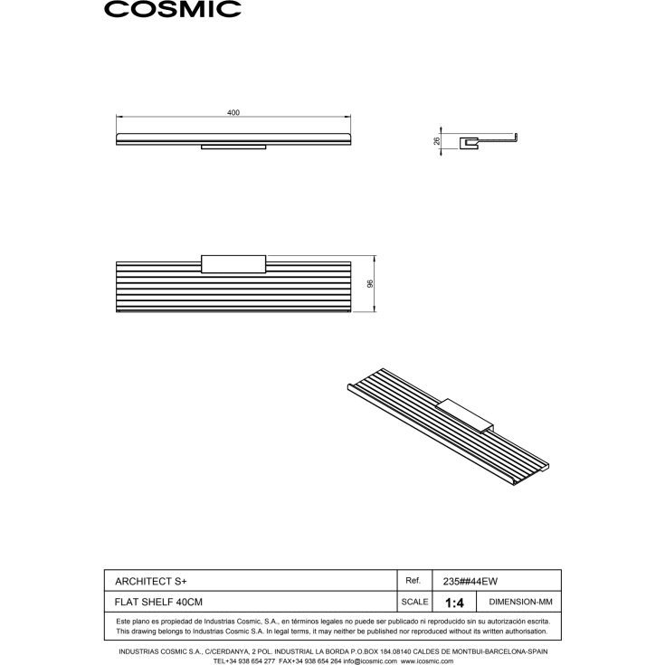 Cosmic Architect S+ dusjhylle, rustfritt stål