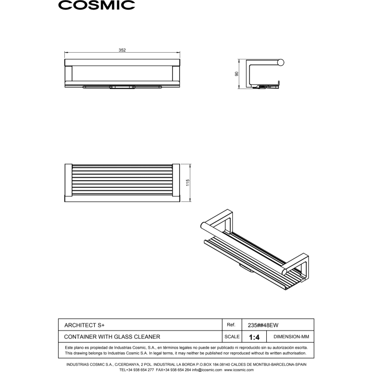 2 st Cosmic Architect S+ duschhylla med duschskrapa, krom