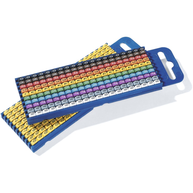 Ledningsmærke (0-9) farvet WIC1 til 0,5-1,5 mm² ledning 200 stk