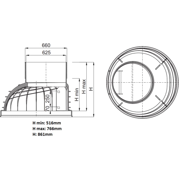 Kaczmarek 1000 x 600 mm brøndkegle uden gummiring