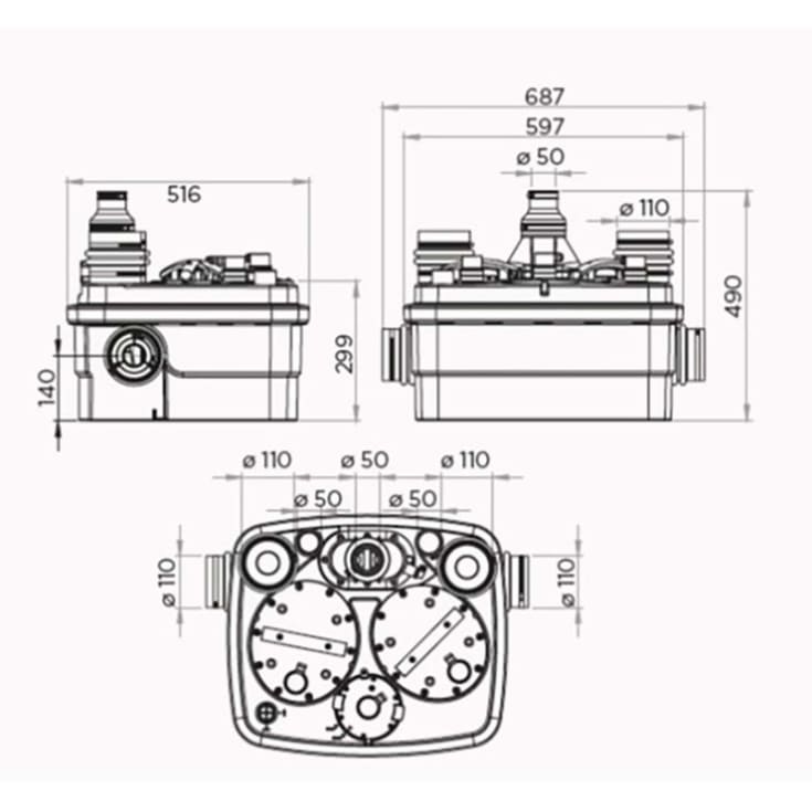 Saniflo Sanicubic 2 Pro afløbspumpe med kværn