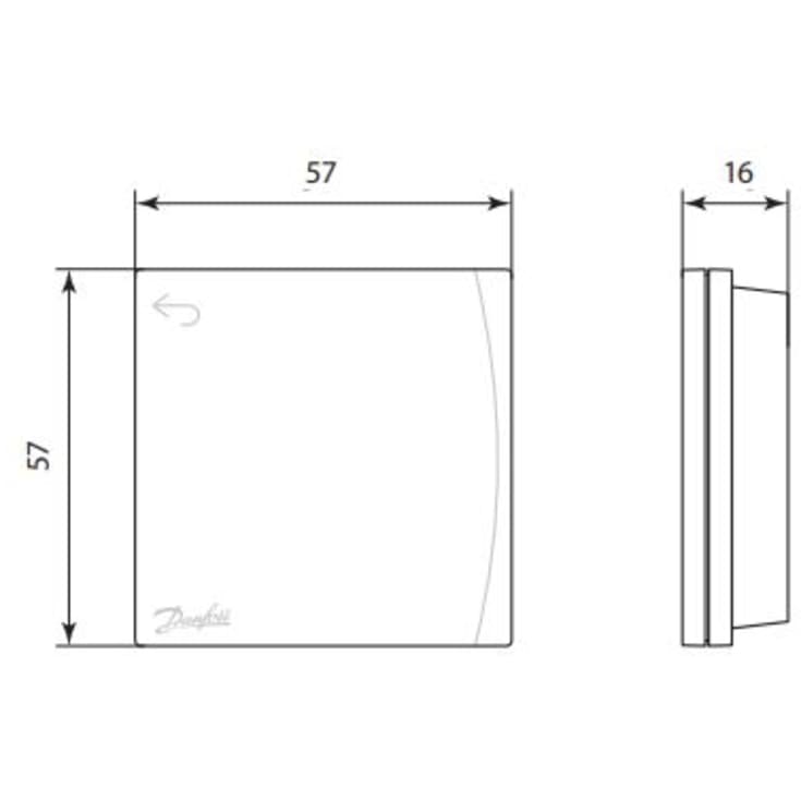 Danfoss Icon2 Sensor trådlös rumstermostat, vit