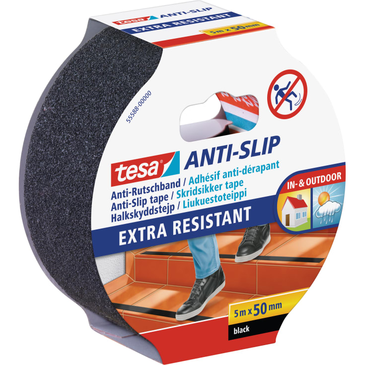 Tesa Anti-slip skridsikker tape, 5m x 50mm, sort
