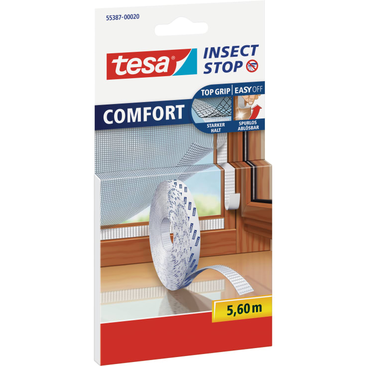 Tesa Insect Stop Comfort burretape, 5,6 m x 9 mm, hvid