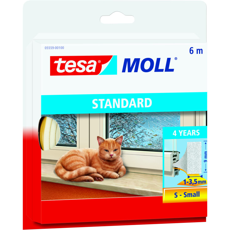 Tesamoll tætningsliste I-profil 6 m, hvid