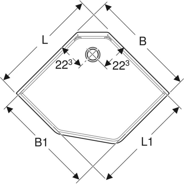 Contura Shower Showerama kabinekar, 90x80 cm, hvid
