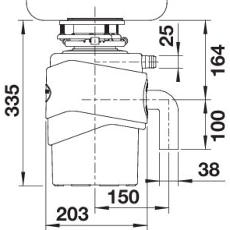 Blanco Medium køkkenkværn, 0,75 hk, sort