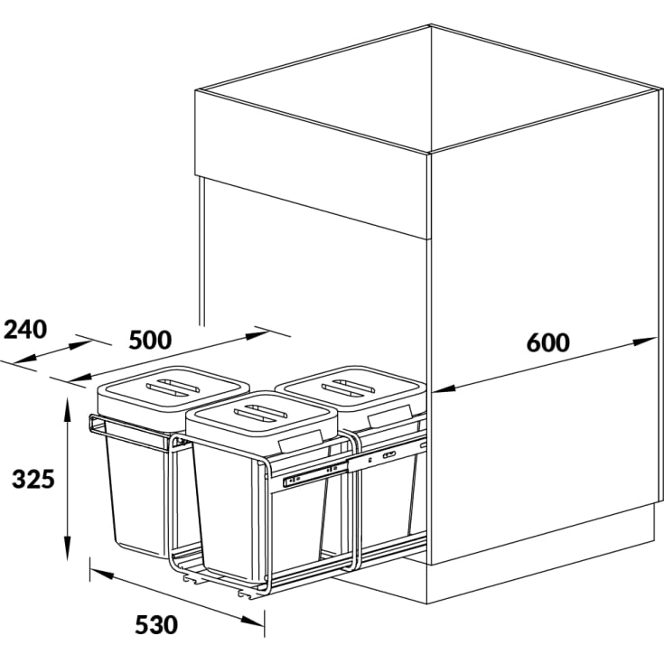 Skanitek Sorti Extension affaldsspand, 11 liter, sort