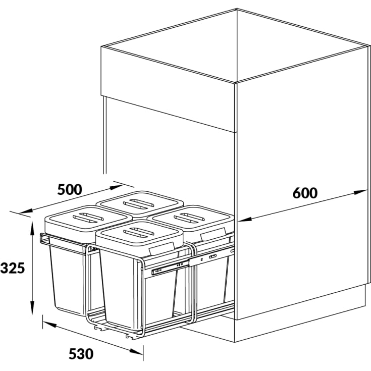 Skanitek Sorti Extension affaldsspand, 11 liter, sort