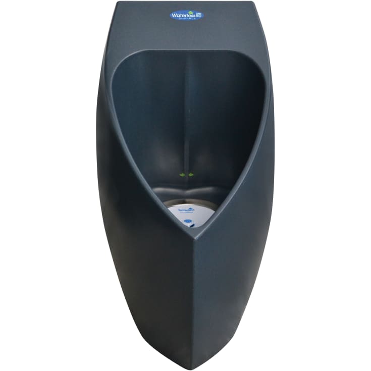 Vattenlös ECO vattenlös urinal i återvunnen plast med vertikal tapp