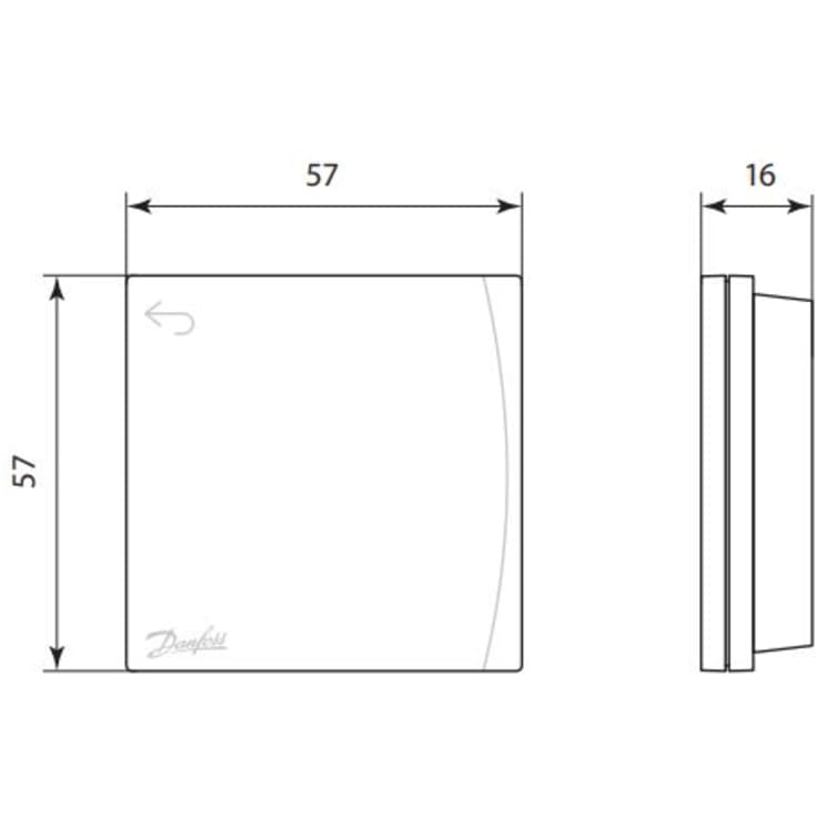 Danfoss Icon2 Sensor  trådløs rumtermostat med display og Infrarød gulvføler, hvid