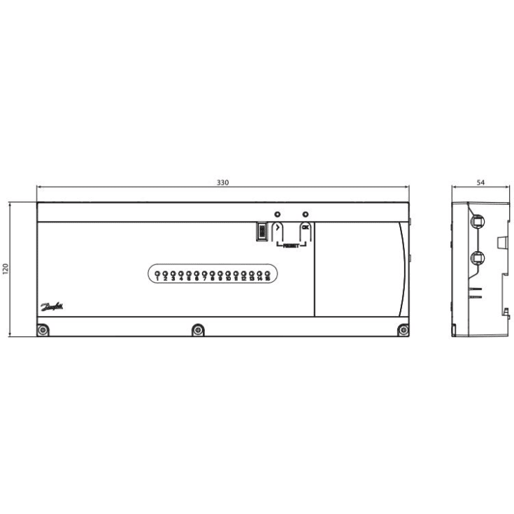 Danfoss Icon2 basic gulvvarme styring, trådløs og ledningsført, 15 udgange