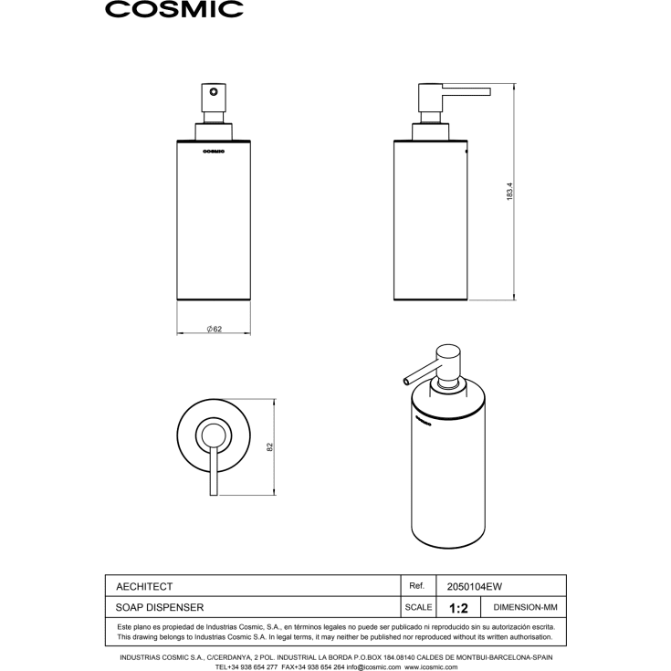 Cosmic Architect sæbedispenser, krom