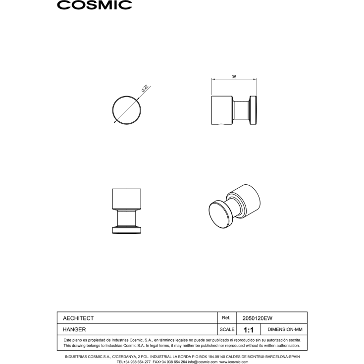 Cosmic Architect handdukskrok, krom