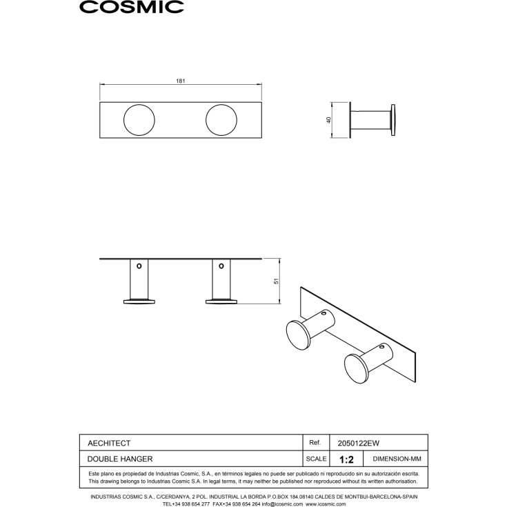 Cosmic Architect håndkleknagg, krom