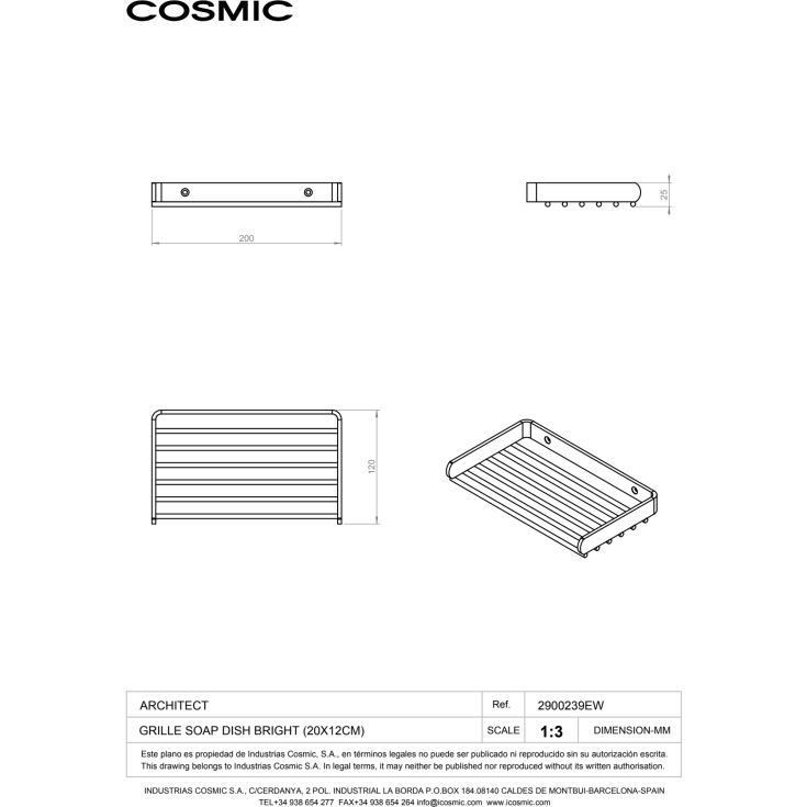 Cosmic Logic duschhylla, matt svart
