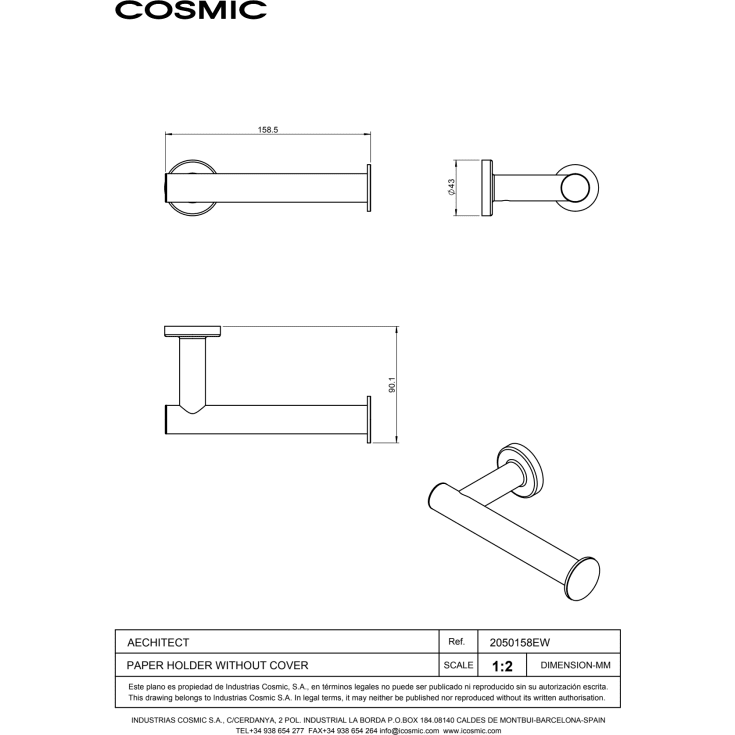 Cosmic Architect toiletrulleholder, krom