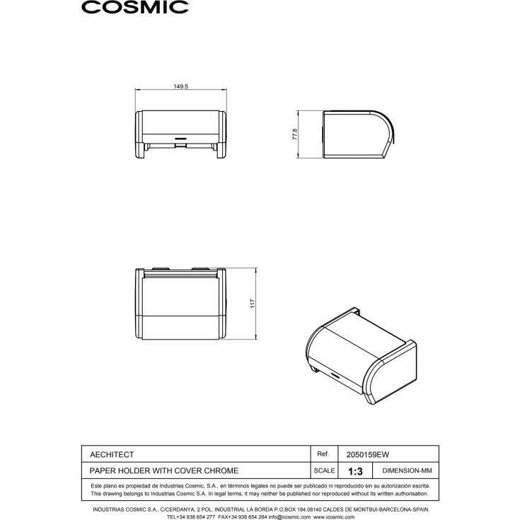 Cosmic Architect toiletrulleholder, krom