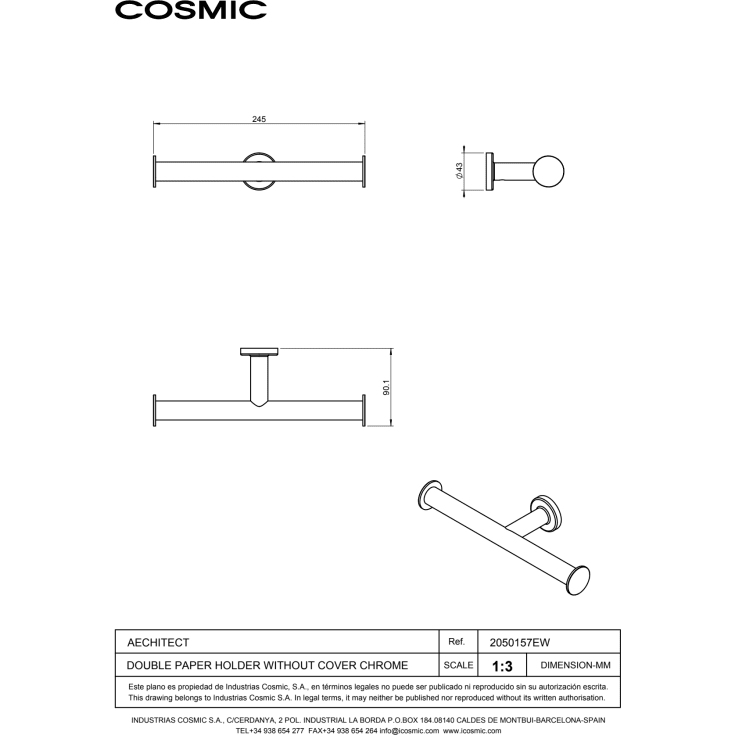 Cosmic Architect toalettpappershållare, krom