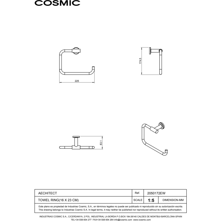Cosmic Architect håndklædeholder, krom