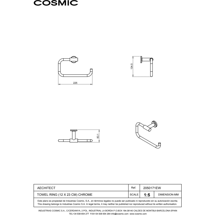 Cosmic Architect håndklædeholder, krom