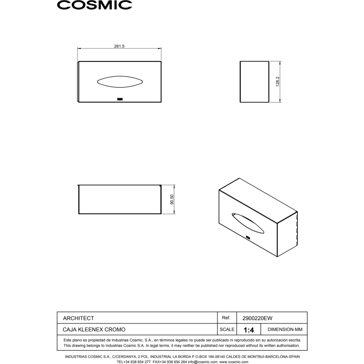Cosmic Architect papirdispenser, krom