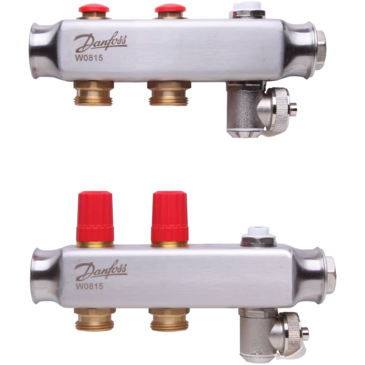 Danfoss SSM 1" gulvvarme fordelerrør, 2 kretser