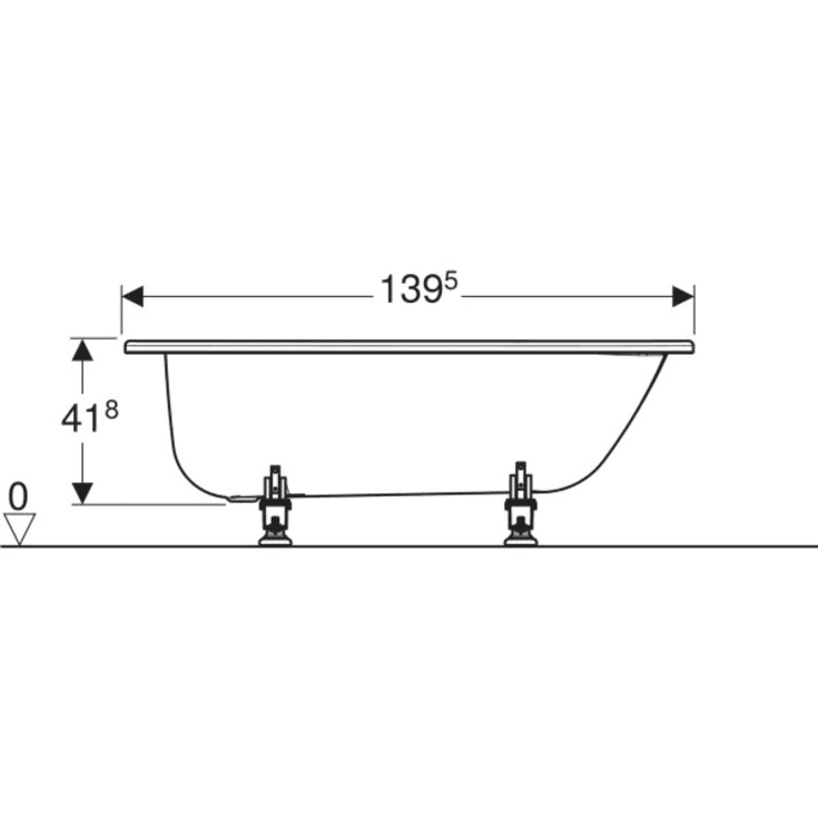 Ifö Caribia BK14 badkar, 140x70 cm, vit
