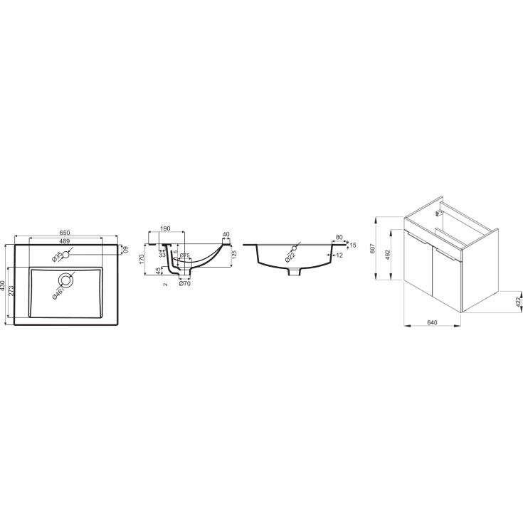 Jika Cube møbelpakke, 65x43 cm, hvit