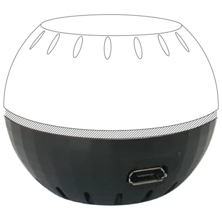 Shelly kronblad med USB for temperatur- og fuktighetssensor, svart