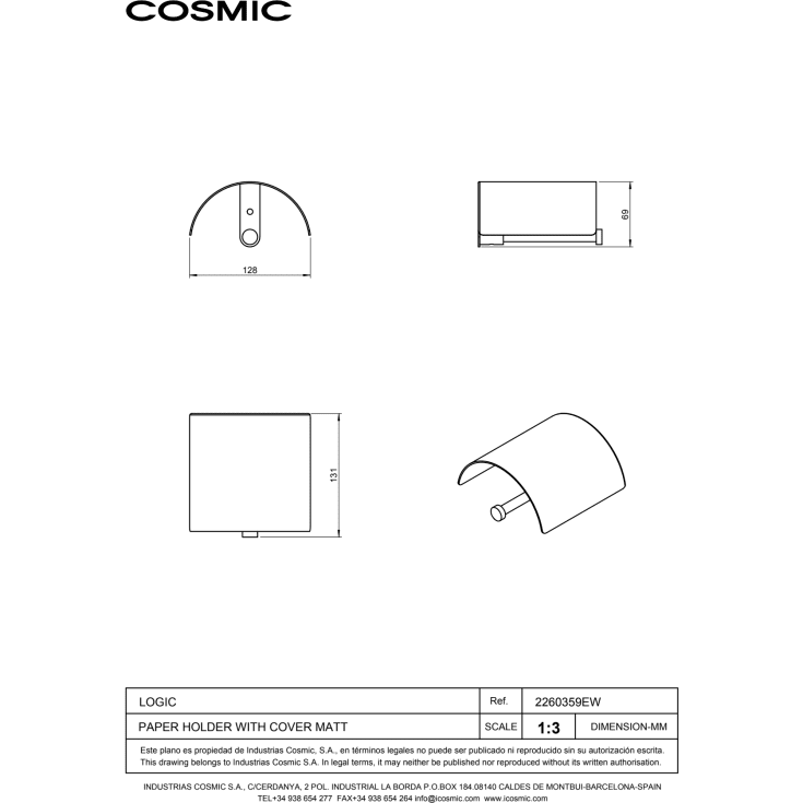 Cosmic Logic toiletrulleholder, børstet rustfrit stål