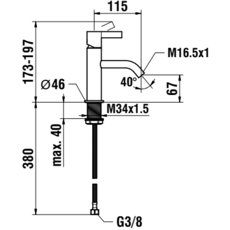 Laufen Kartell håndvaskarmatur, rosa gold