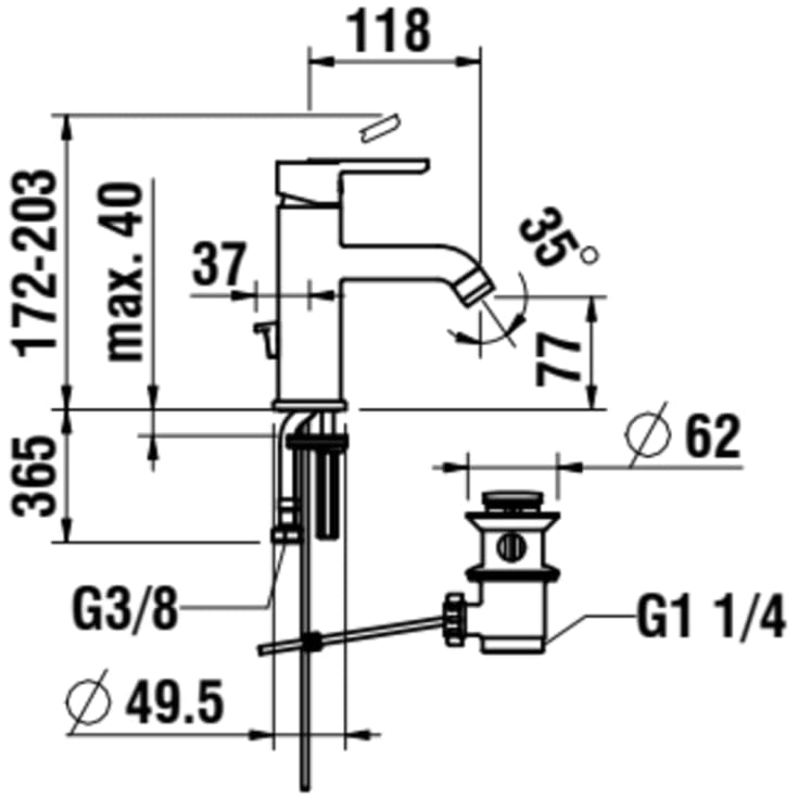 Laufen Lua håndvaskarmatur, krom