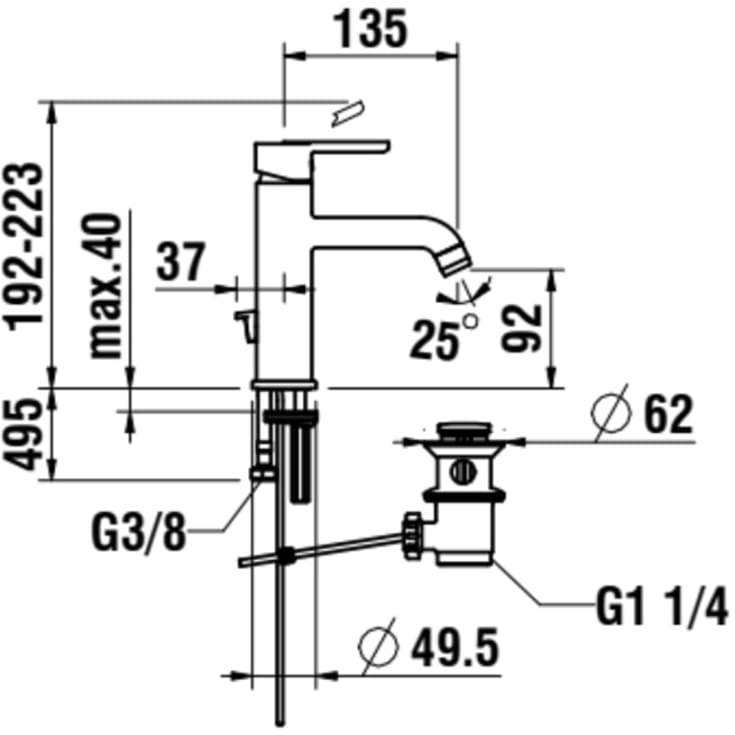 Laufen Lua håndvaskarmatur, krom