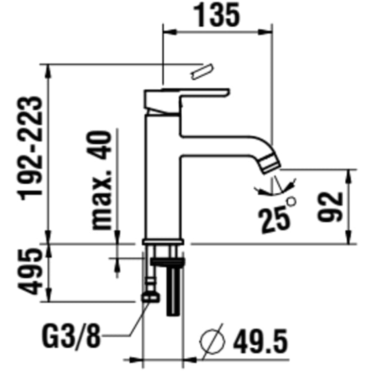 Laufen Lua håndvaskarmatur, krom