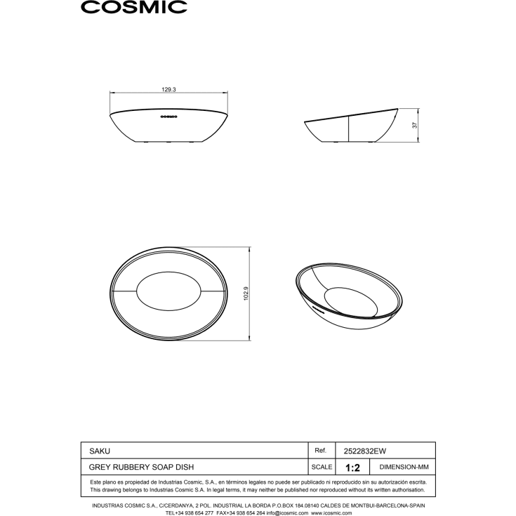Cosmic Saku sæbeskål, hvid